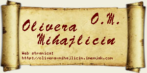 Olivera Mihajličin vizit kartica